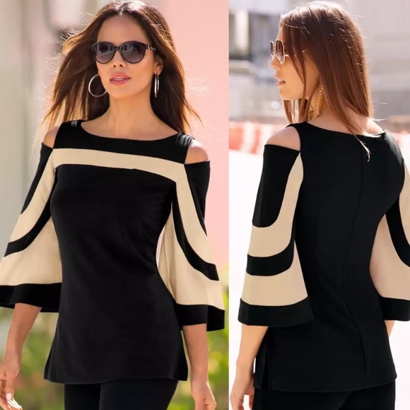 - NEW Preppy Classy Chic Black Top - Picture 3 of 8